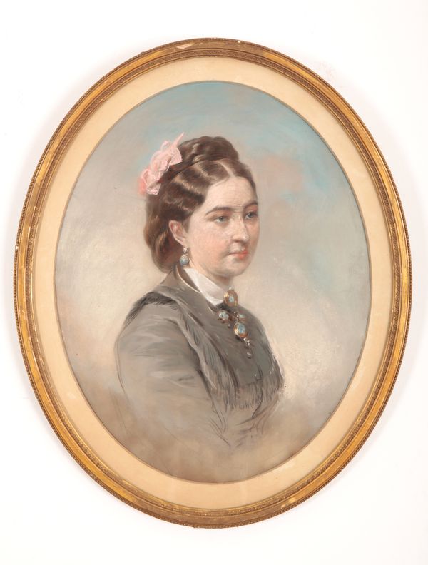 A VICTORIAN OVAL PORTRAIT OF A LADY