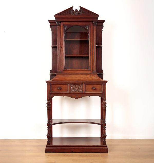 AN EDWARDIAN MAHOGANY DISPLAY CABINET