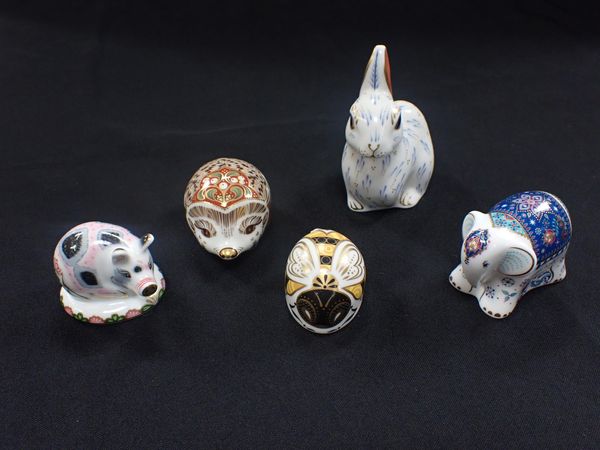 FIVE ROYAL CROWN DERBY ANIMALS