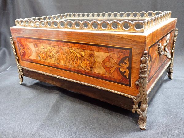 MARQUETRY  JARDINIERE WITH GILDED MOUNTS