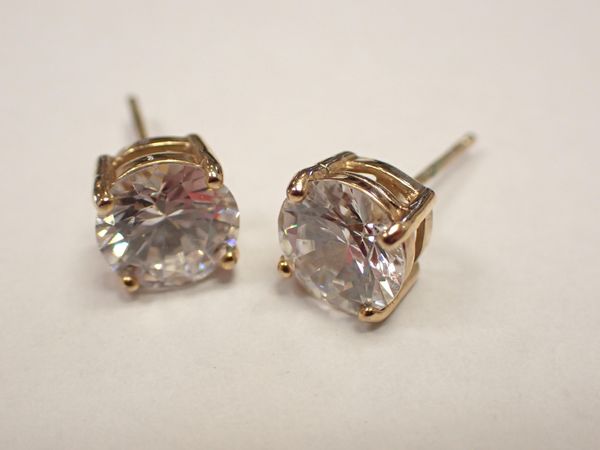 A PAIR OF PASTE EARRINGS