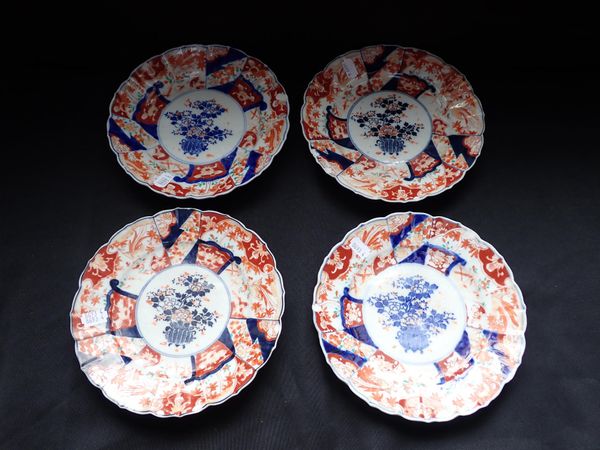 FOUR JAPANESE IMARI PLATES