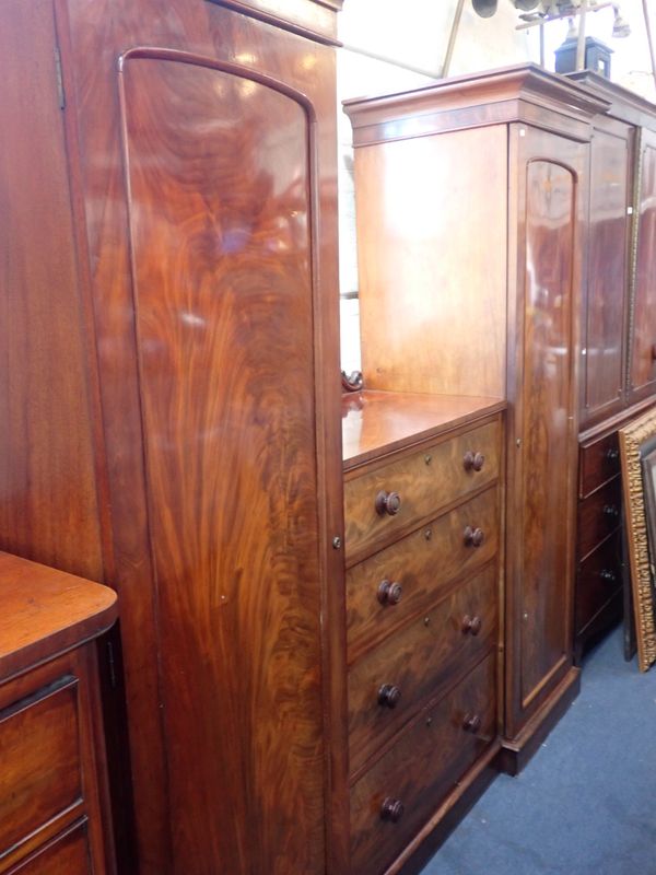 AN EARLY VICTORIAN MAHOGANY  'SENTRYBOX' WARDROBE