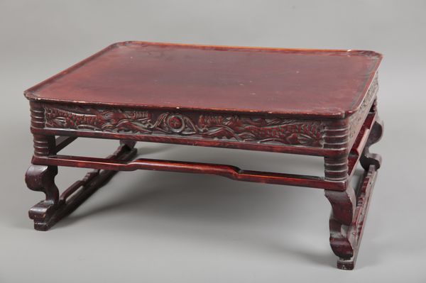 A SMALL KOREAN LACQUERED 'SNACK' TABLE