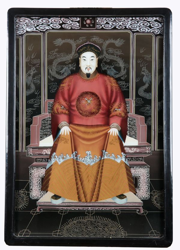 A CHINESE REVERSE GLASS PAINTING