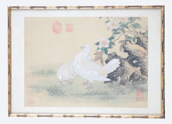A LANDSCAPE STUDY WITH DOVES