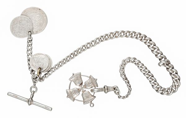 A SILVER POCKET WATCH CHAIN