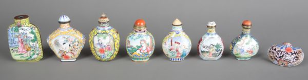 A COLLECTION OF EIGHT CHINESE ENAMEL SNUFF BOTTLES