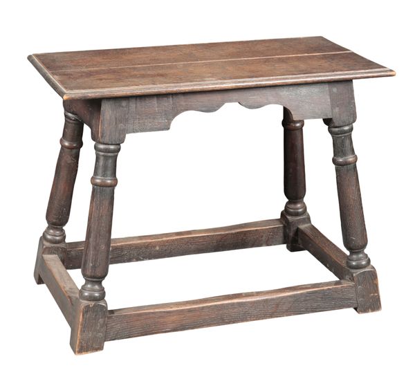 AN OAK JOINT STOOL
