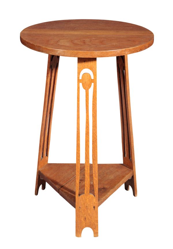 AN ARTS AND CRAFTS OAK OCCASIONAL TABLE