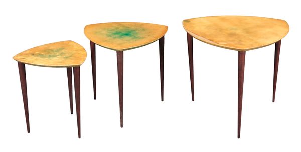 *ALDO TURA (1909-1963) A SET OF THREE GRADUATED OCCASIONAL TABLES