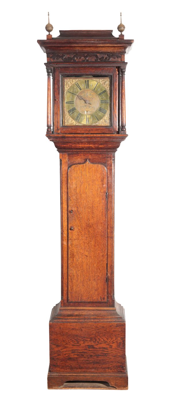AN OAK LONGCASE CLOCK BY THOMAS BRIDGE OF MANCHESTER