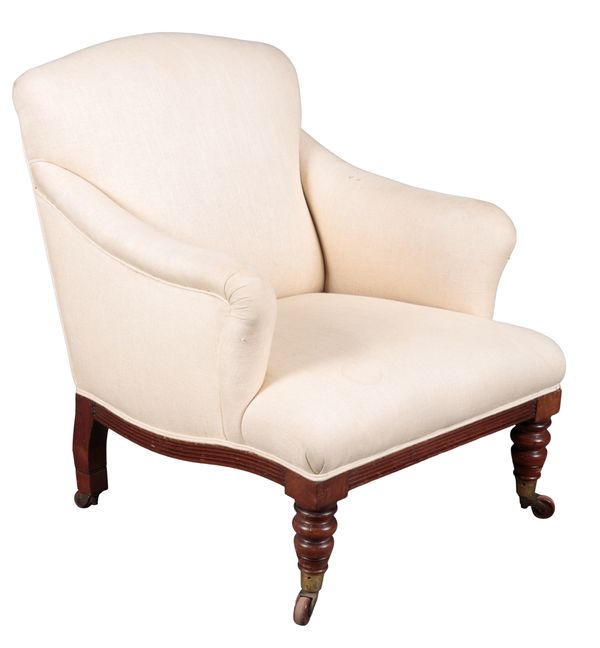 A VICTORIAN MAHOGANY ARMCHAIR