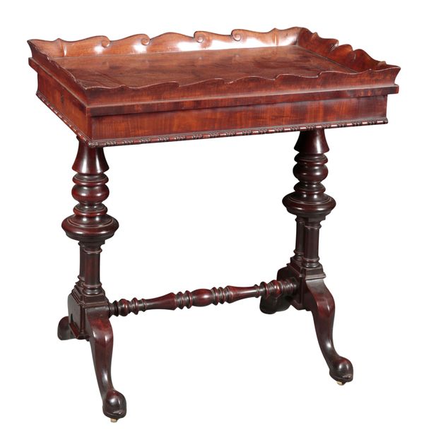 A GEORGE IV MAHOGANY TRAY-TOP WORK TABLE BY GILLOWS