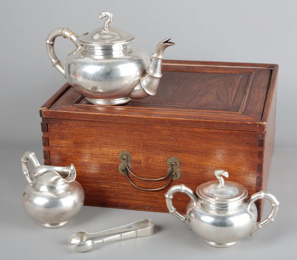 A CHINESE EXPORT SILVER TEA SERVICE