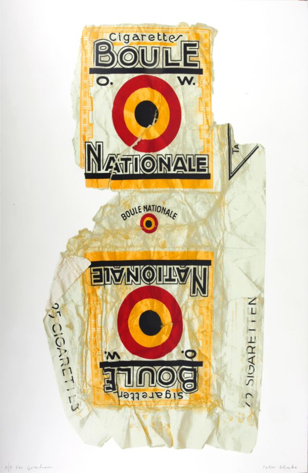 *PETER BLAKE (B. 1932) 'Cigarettes Boules'