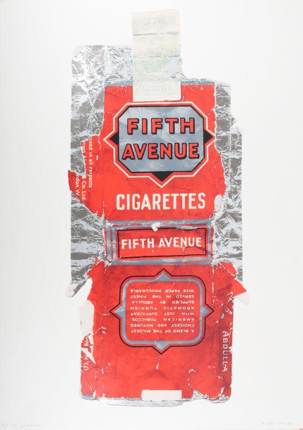 *PETER BLAKE (B. 1932) 'Fifth Avenue Cigarettes'