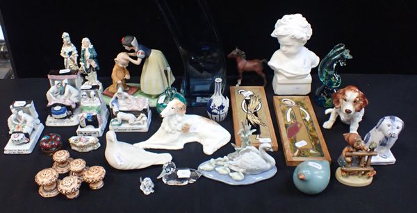 A COLLECTION OF CERAMICS AND GLASS