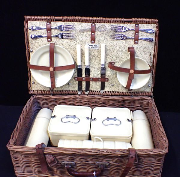 A 'CORACLE' 1960S PICNIC SET