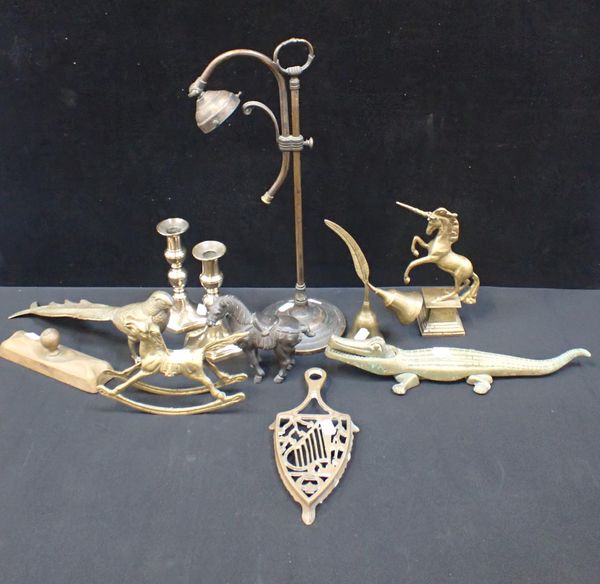 A COLLECTION OF BRASSWARE