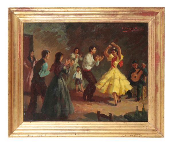 *PABLO GARCIA RIZO (1937-2003) Flamenco Dancers with Audience