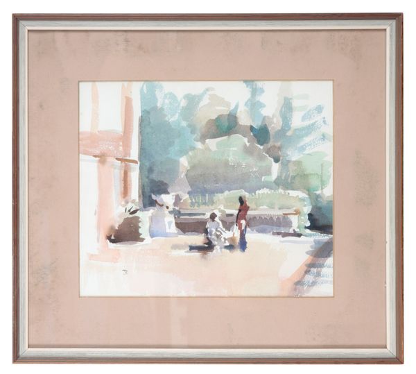 *THOMAS JOHN COATES (1941-2023) Figures in market square