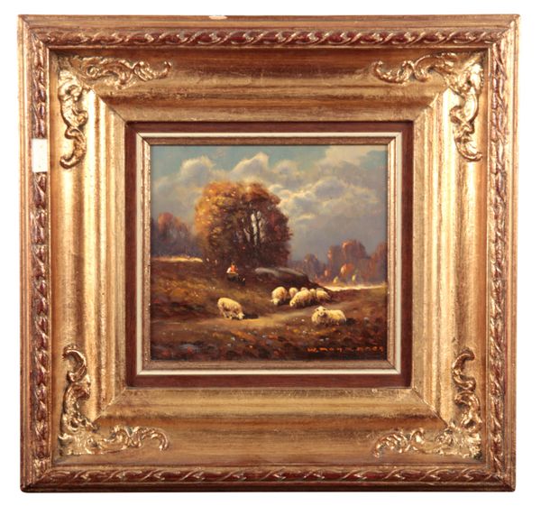 *WALTER ROHRBACH (1939-2021) A shepherd tending his sheep in rural landscape