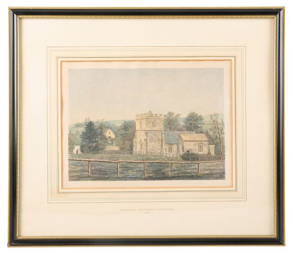 ENGLISH SCHOOL, 19TH CENTURY 'Bingham's Melcombe - The Church'