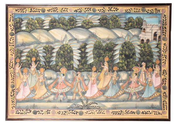 INDIAN SCHOOL, 20TH CENTURY Procession scene