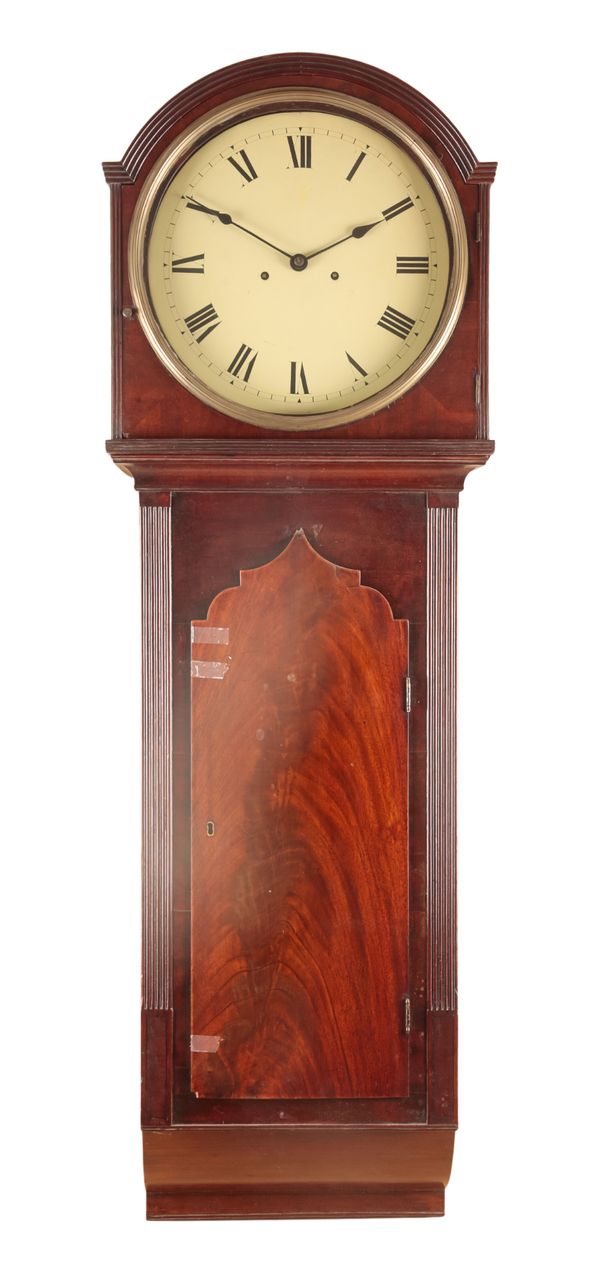 A GEORGE III MAHOGANY WALL CLOCK