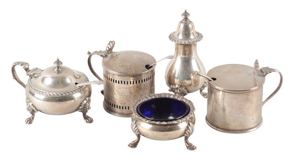 A GEORGE III SILVER LIDDED MUSTARD