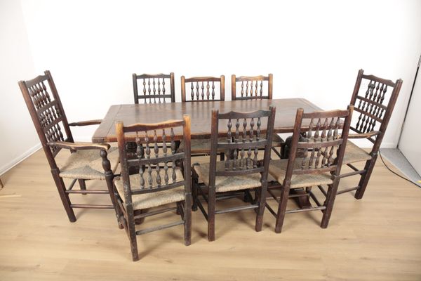 AN OAK REFECTORY TABLE