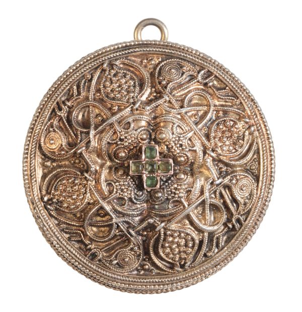 PAUL TELGE: AN ARCHAEOLOGICAL REVIVAL EMERALD PENDANT