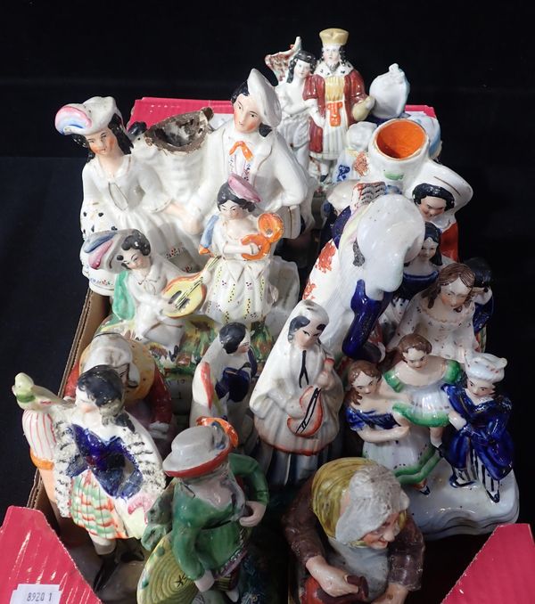 A COLLECTION OF STAFFORDSHIRE FIGURES