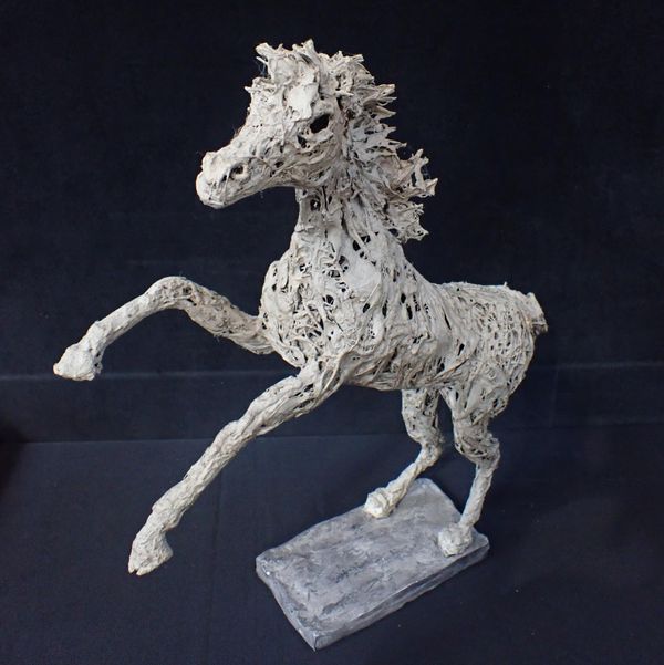 MELANIE DEEGAN SCULPTURE, REARING/LEAPING HORSE