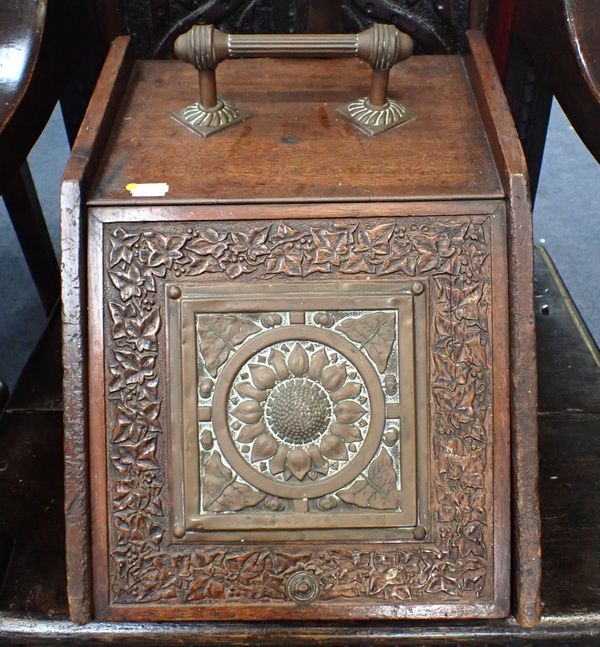 AN ARTS AND CRAFTS STYLE COAL SCUTTLE