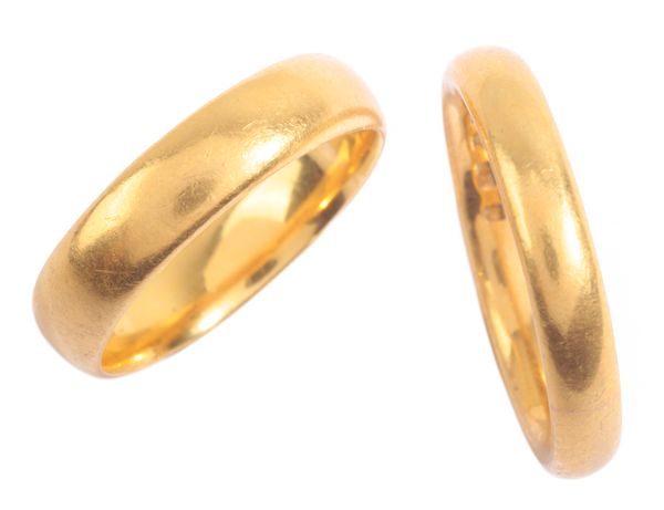 TWO 22CT GOLD WEDDING BANDS