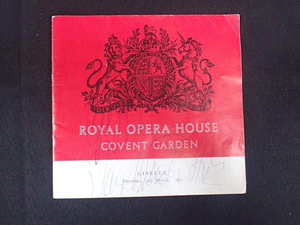 A SIGNED 1966 ROYAL OPERA HOUSE PROGRAMME FOR GISELLE