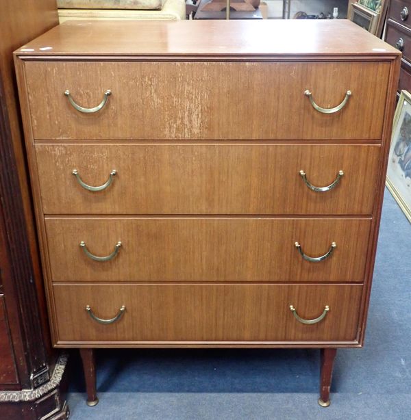 A MID-CENTURY MEREDEW TEAK CHEST OF DRAWERS