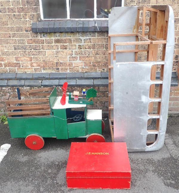 A HOME-BUILT WOODEN TOY COMMERCIAL LORRY, CIRCA 1930