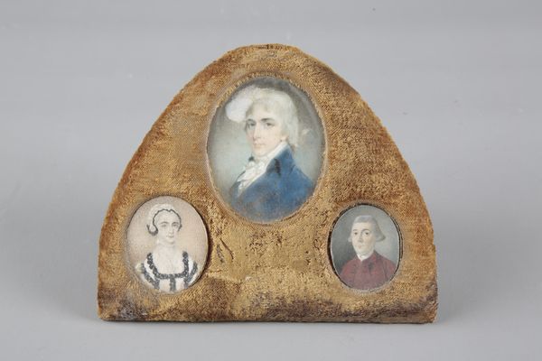 ENGLISH SCHOOL, EARLY 19TH CENTURY A family group of three portrait miniatures