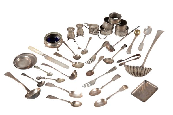 A 19TH CENTURY WHITE METAL LADLE