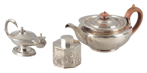 A GEORGE III SILVER TEAPOT