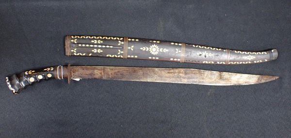 A MOTHER OF PEARL INLAID KUKRI