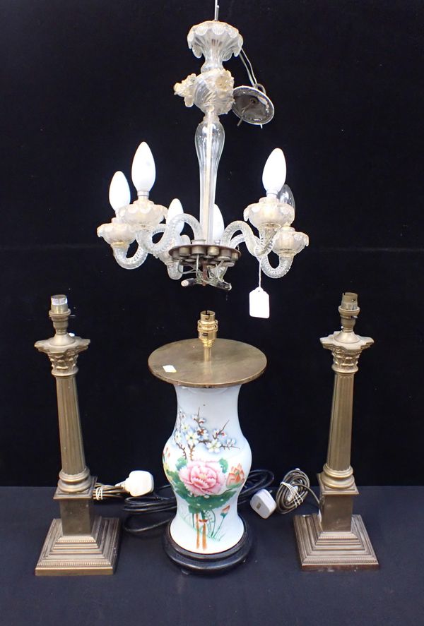 A VENETIAN SIX-BRANCH CHANDELIER