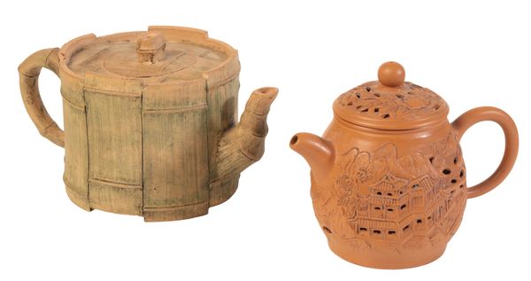 A CHINESE YIXING 'DOUBLE WALL' TEAPOT