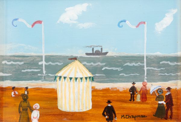 *MARGARET CHAPMAN (1940-2000) Figures on a French beach