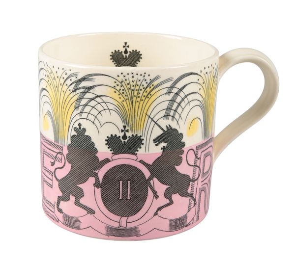 ERIC RAVILIOUS (1903-1942) FOR WEDGEWOOD A 1953 Coronation mug from Elizabeth II