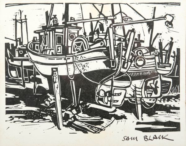 *SAM BLACK (1913-1998) Harbour scene