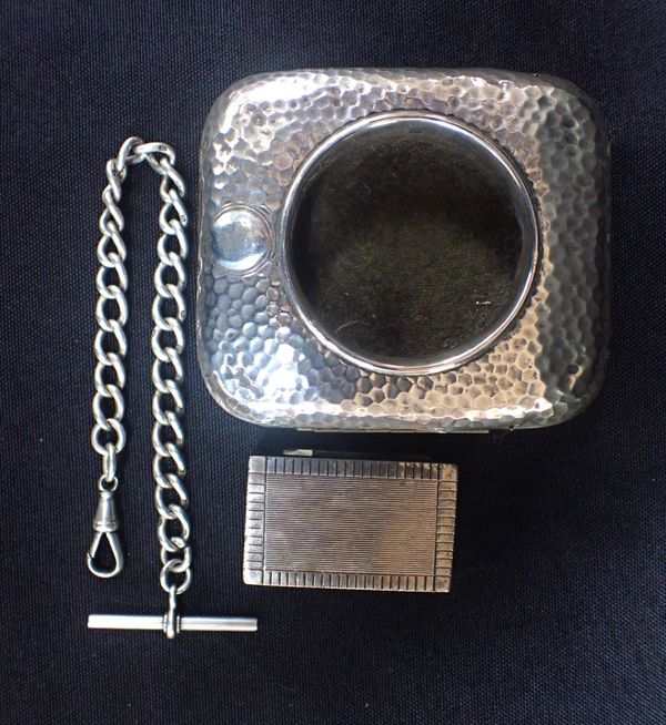 A SILVER MOUNTED BEDSIDE WATCH STAND